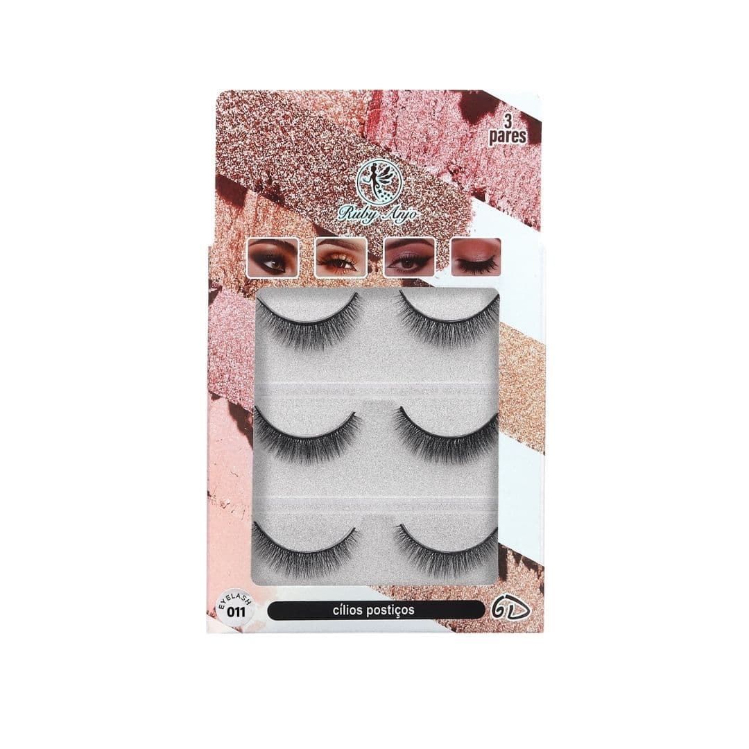 RA487-011 CILIOS POSTICOS 6DX011 3 PARES RUBY ANJO