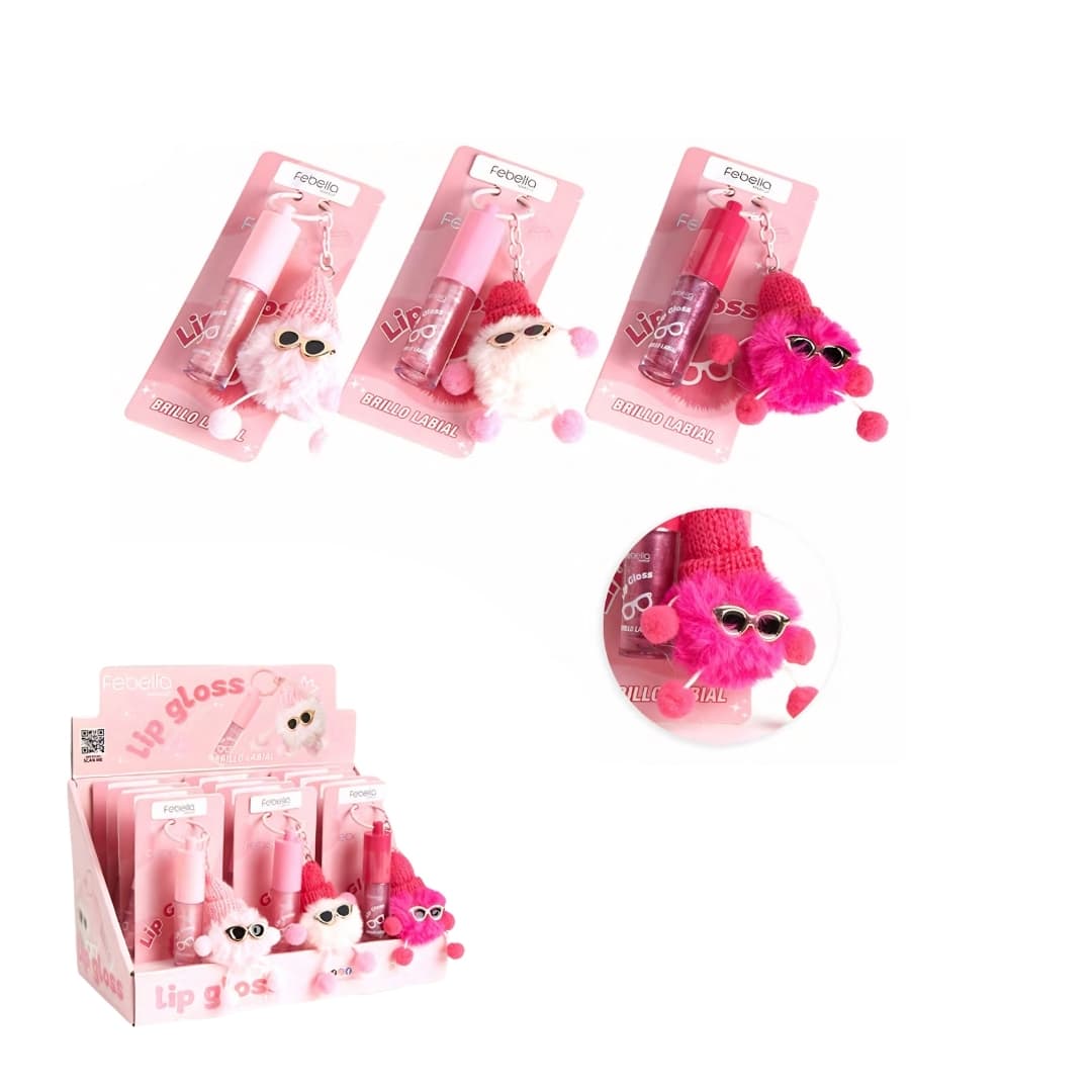 BM40145 LIP GLOSS COM CHAVEIRO CUTE CX/12 FEBELLA