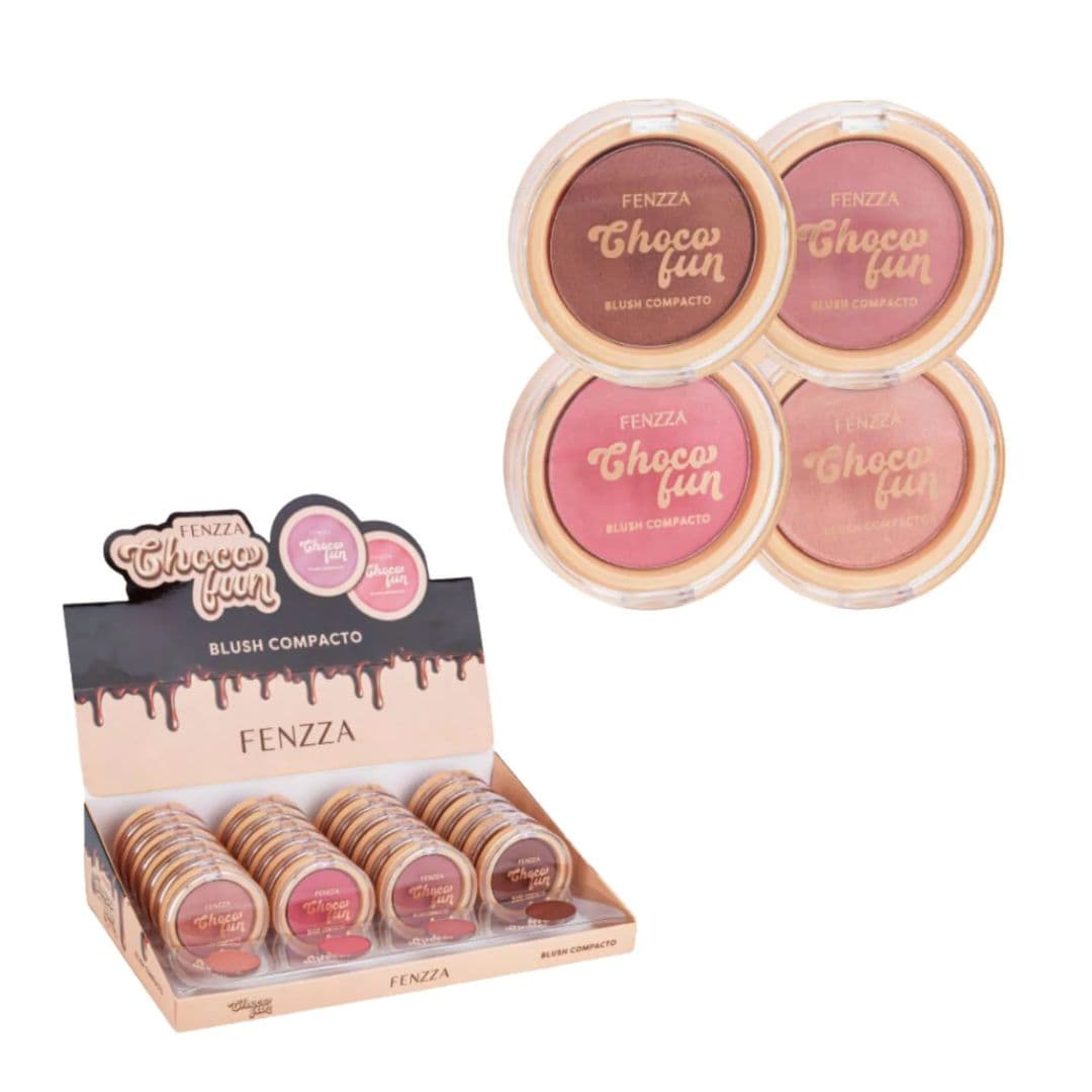 FZ41001 BLUSH COMPACTO CHOCO FUN CX/24 FENZZA MAKE UP