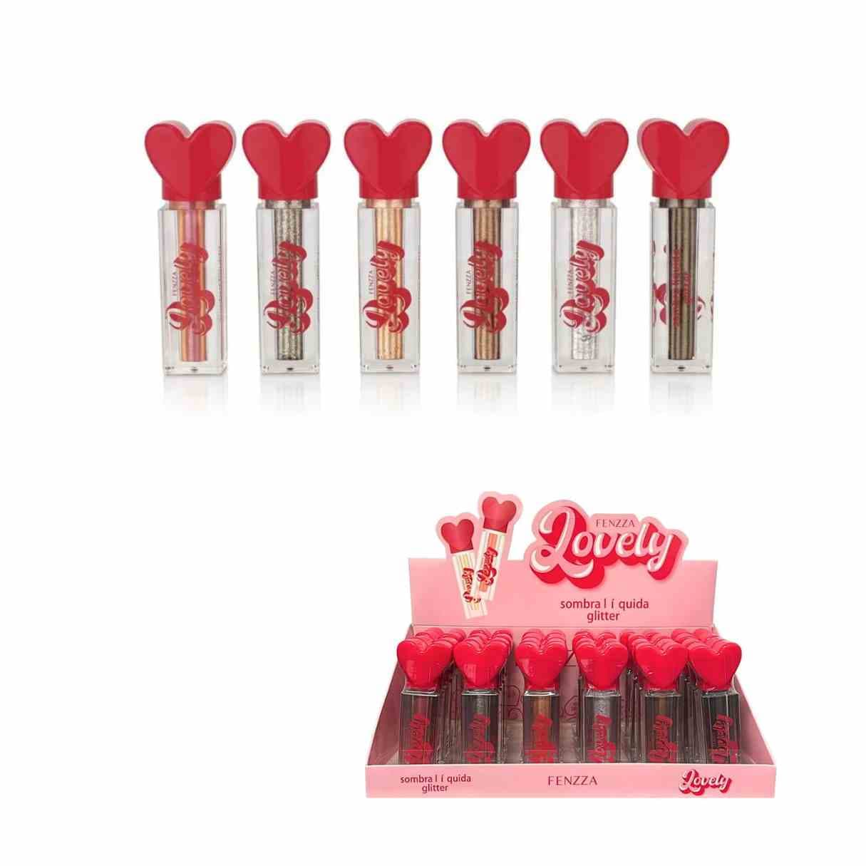 FZ10093 SOMBRA LIQUIDA GLITTER LOVELY CX/24 FENZZA MAKE UP
