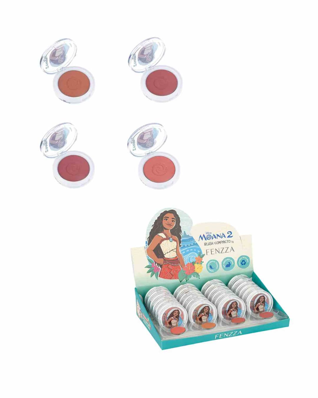 DIS076 BLUSH COMPACTO MOANA CX/24 FENZZA MAKE UP