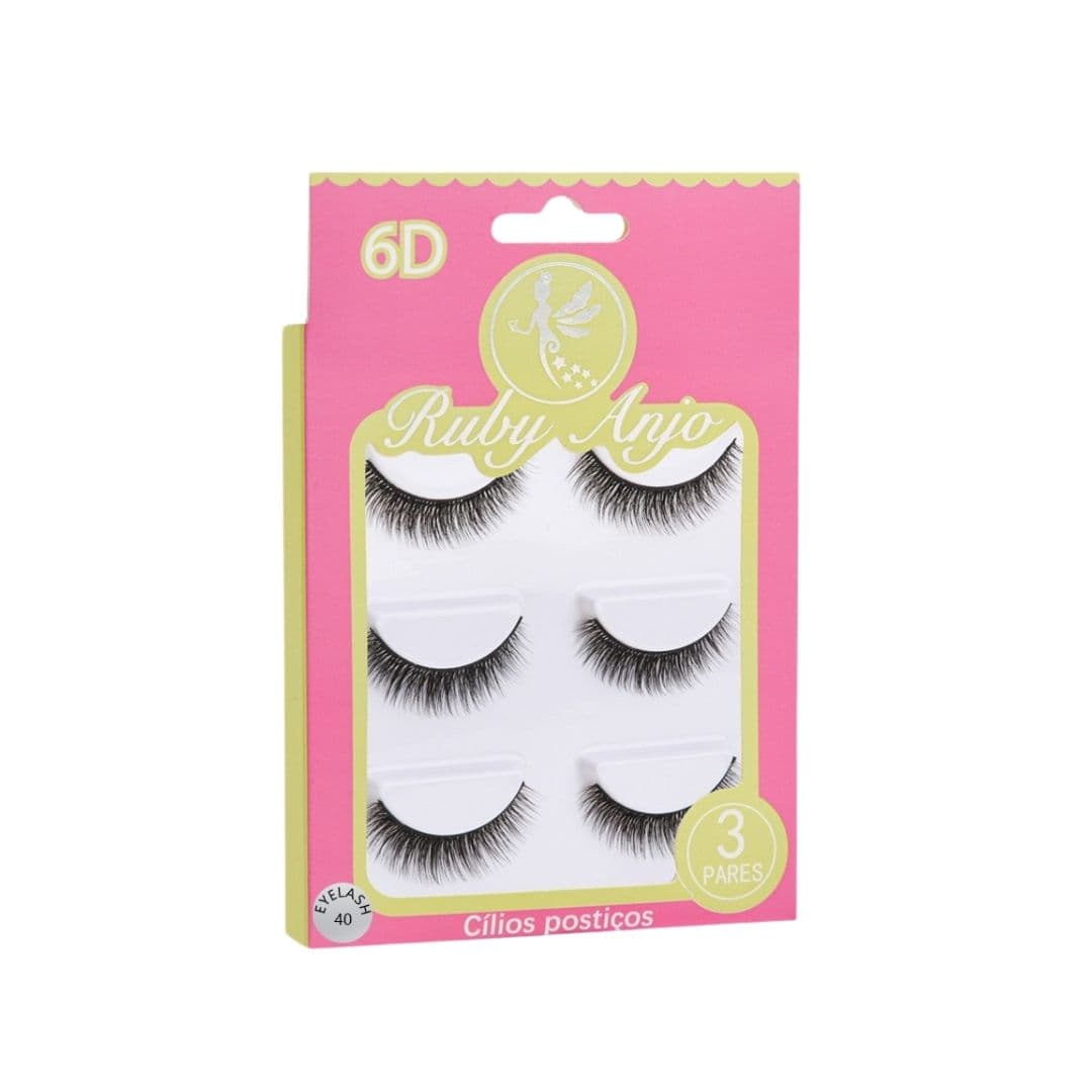 RA472 CILIOS POSTICOS 6DX40 3 PARES RUBY ANJO