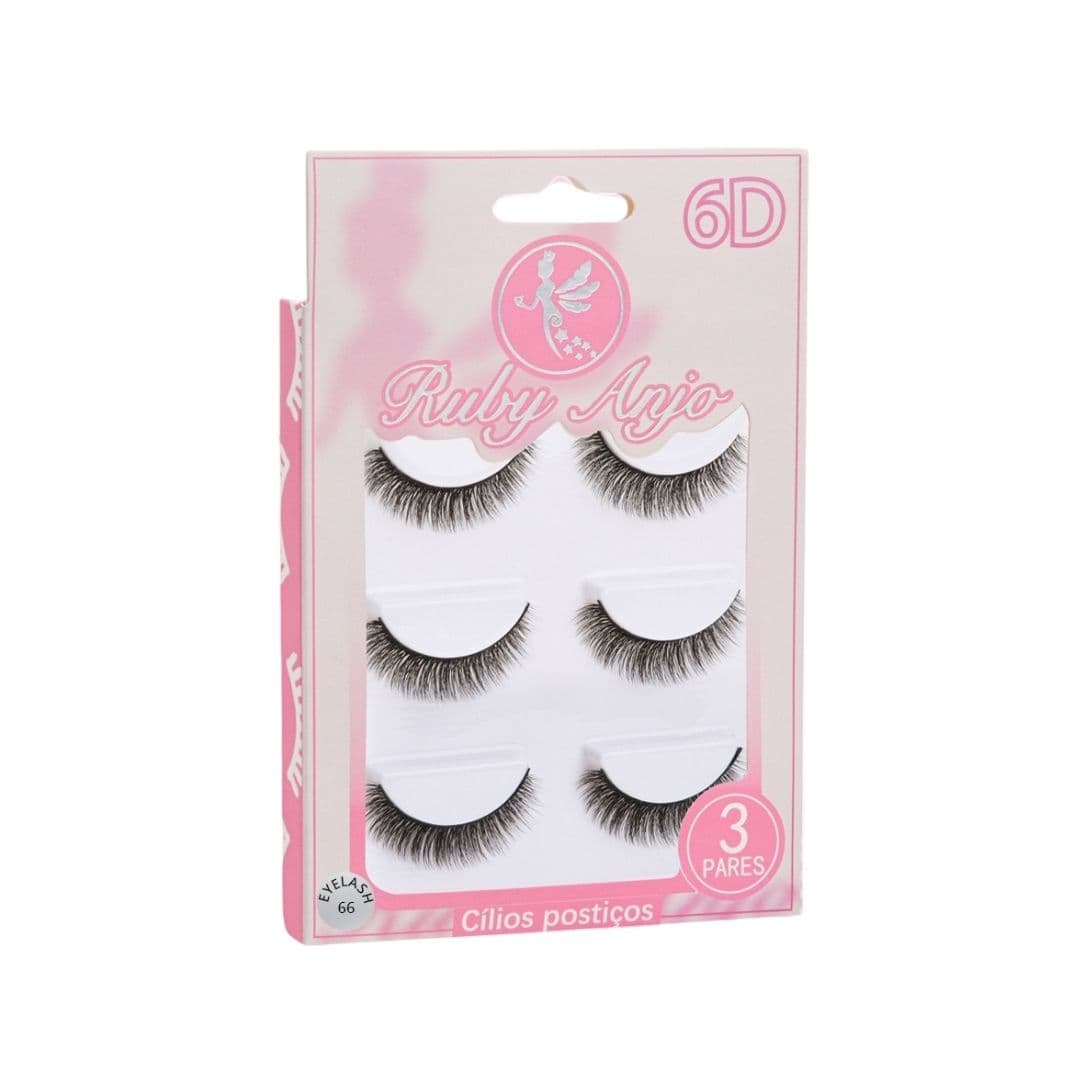 RA474 CILIOS POSTICOS 6DX66 3 PARES RUBY ANJO