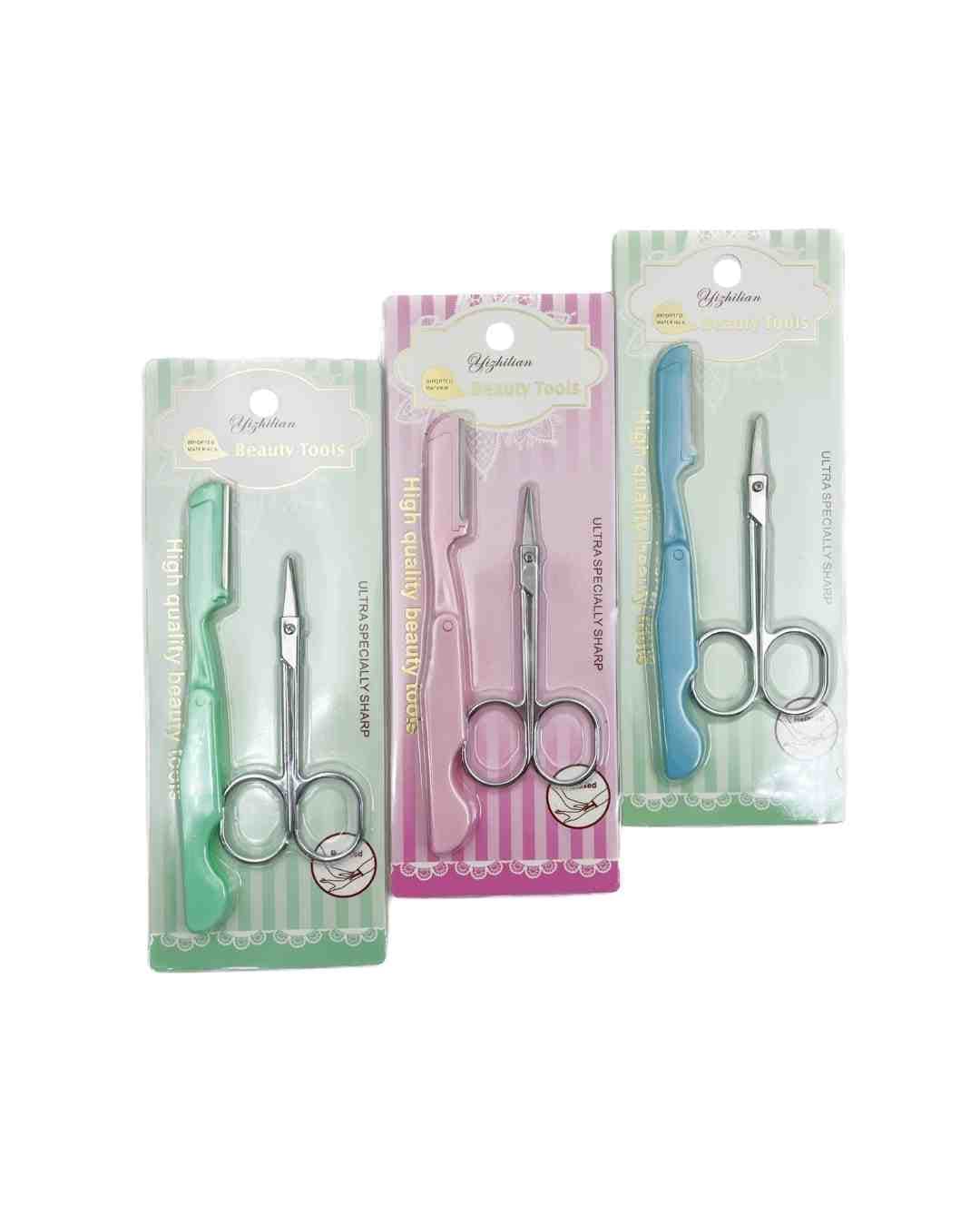 WL168-1 NAVALHA + TESOURA METAL SOBRANCELHA RUBY ANJO