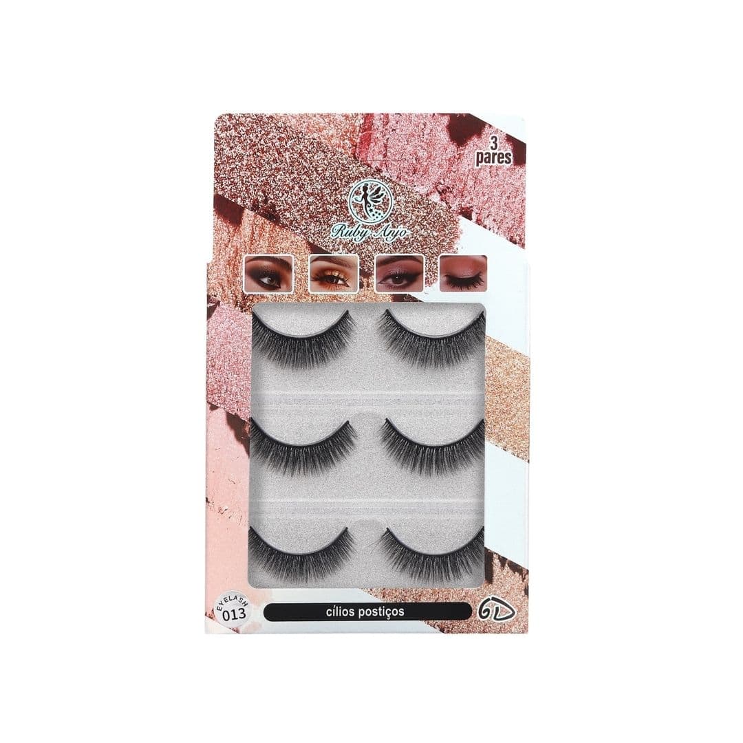 RA487 CILIOS POSTICOS 6DX013 3 PARES RUBY ANJO