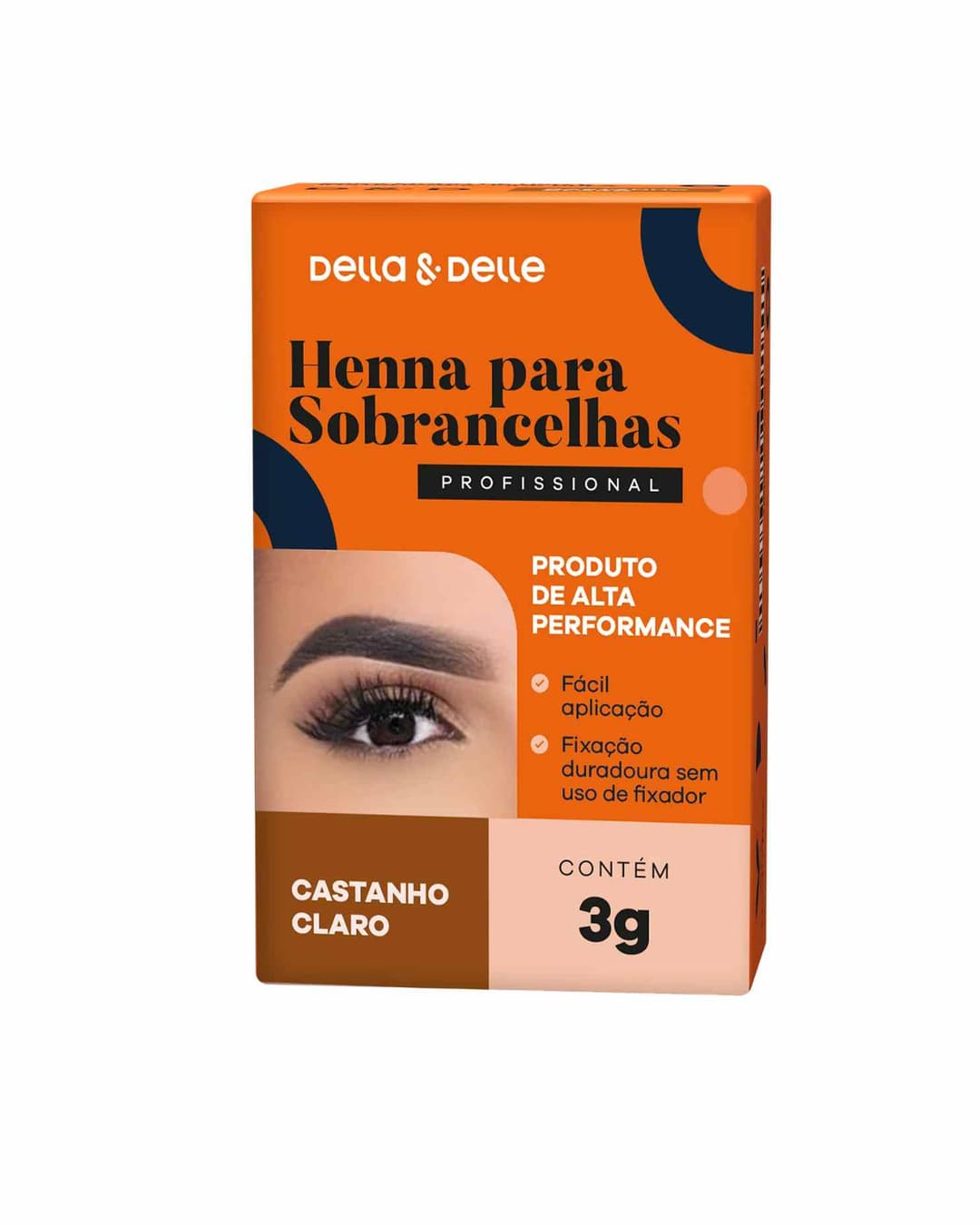 HENNA PARA SOBRANCELHAS CASTANHO CLARO 3G DELLA & DELLE