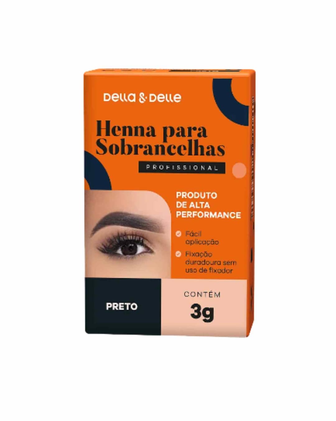 HENNA PARA SOBRANCELHAS PRETA 3G DELLA & DELLE