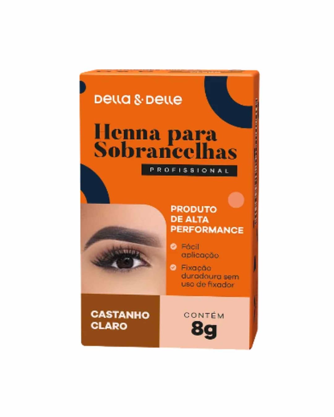 HENNA PARA SOBRANCELHAS CASTANHO CLARO 8G DELLA & DELLE