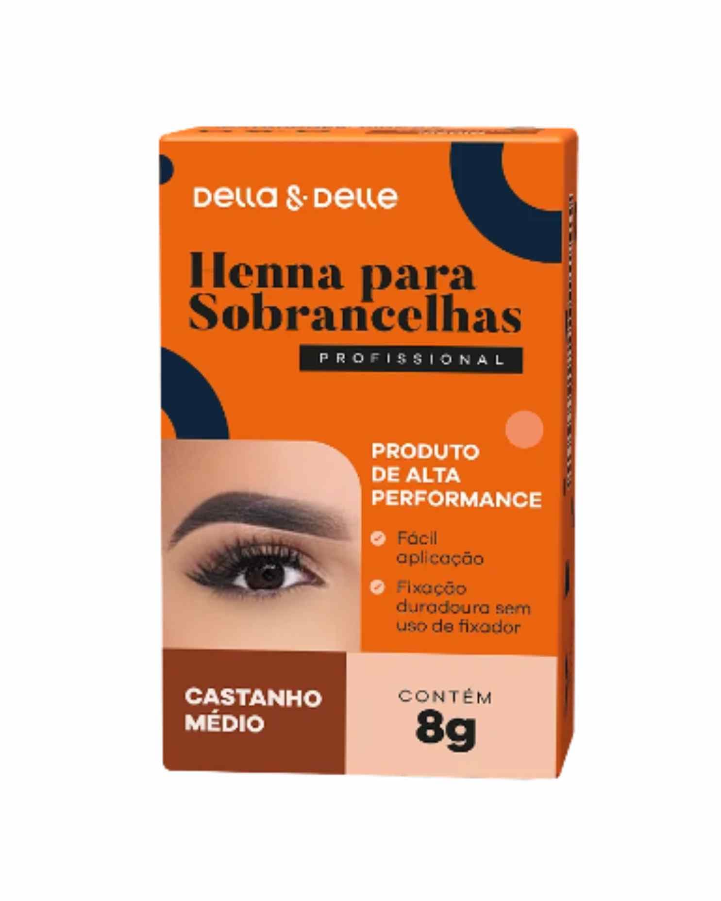 HENNA PARA SOBRANCELHAS CASTANHO MEDIO 8G DELLA & DELLE