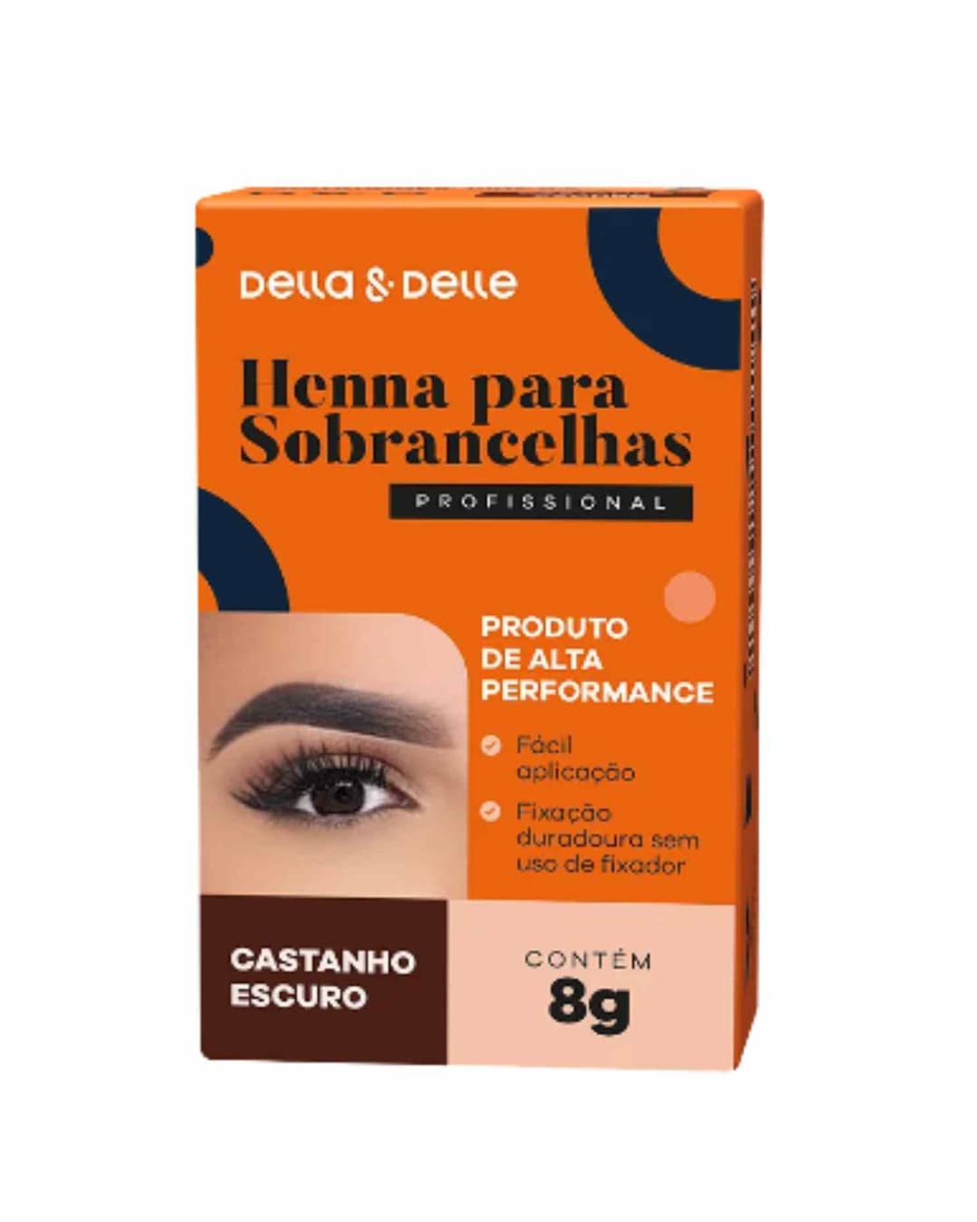 HENNA PARA SOBRANCELHAS CASTANHO ESCURO 8G DELLA & DELLE