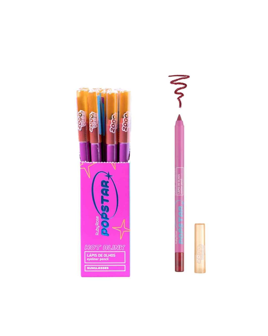 HB E2402-2 LAPIS DE OLHO CHERRY LADY POPSTAR RUBY ROSE CX/12