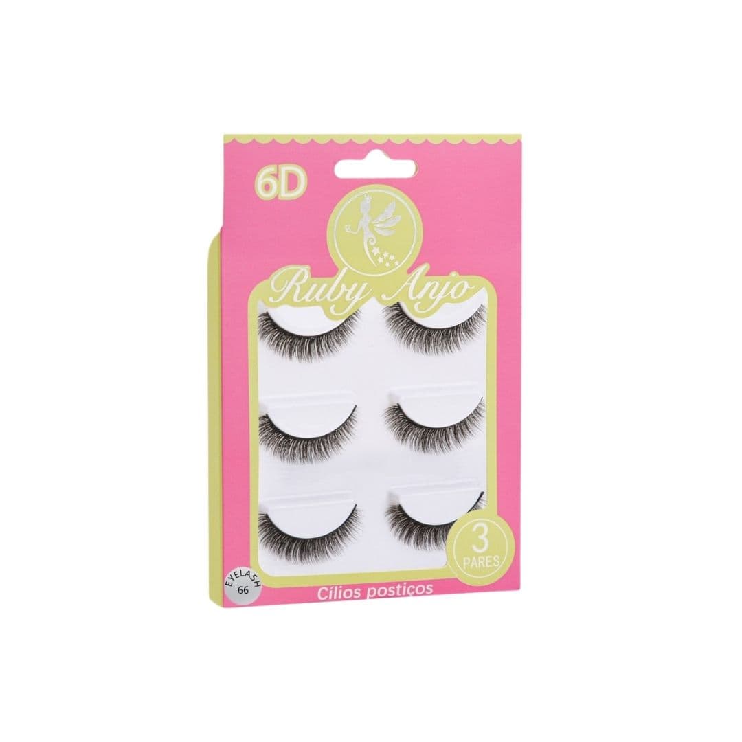 RA472 CILIOS POSTICOS 6DX66 3 PARES RUBY ANJO