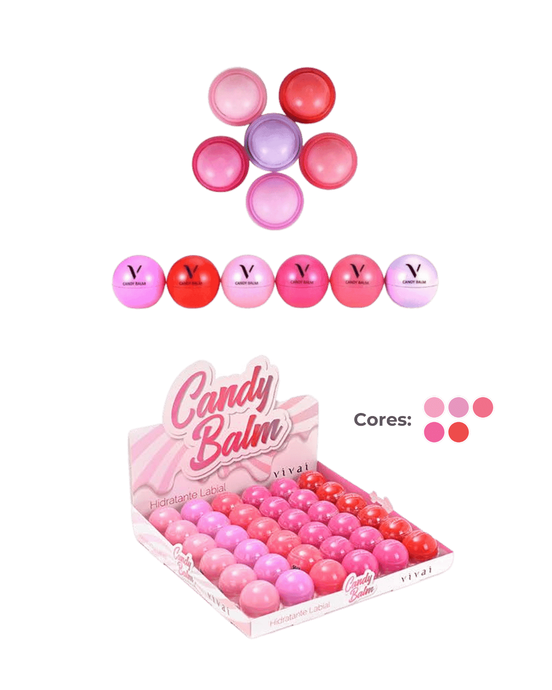 3038.1.1 HIDRATANTE LABIAL CANDY BALM CX/36 VIVAI