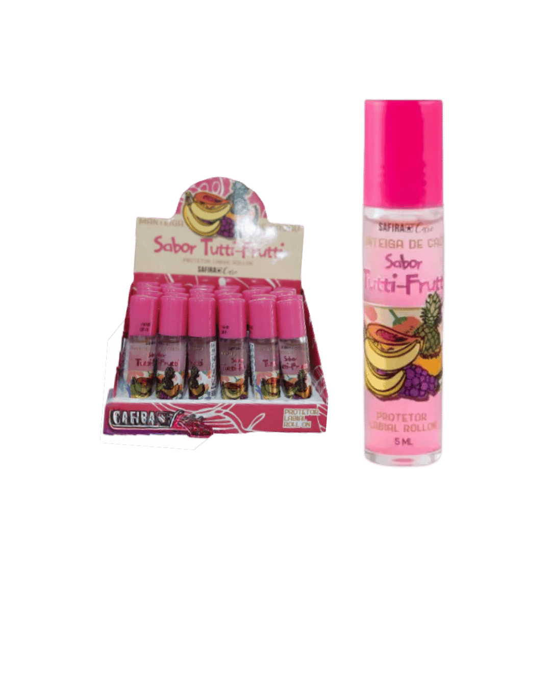 MANTEIGA DE CACAU ROLL-ON TUTTI-FRUTTI CX/24 SAFIRA