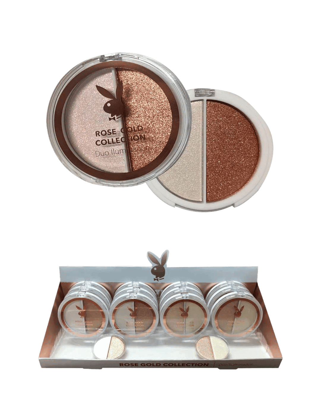 HB103743 ILUMINADOR DUO ROSE GOLD CX/12 PLAYBOY