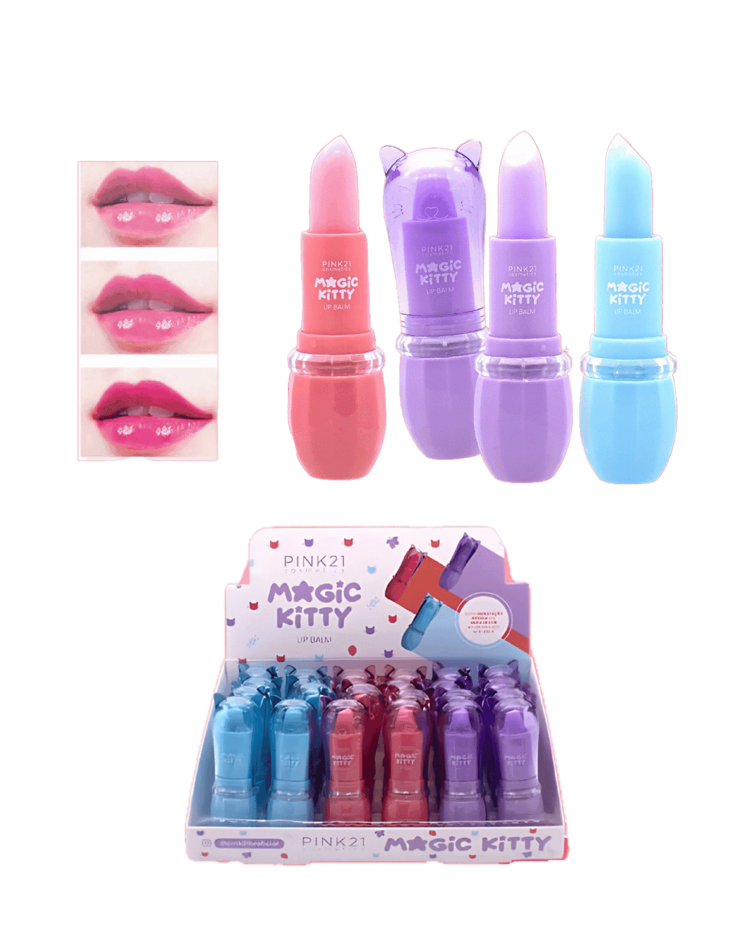 CS4808 LIP BALM MAGIC KITTY CX/24 PINK 21