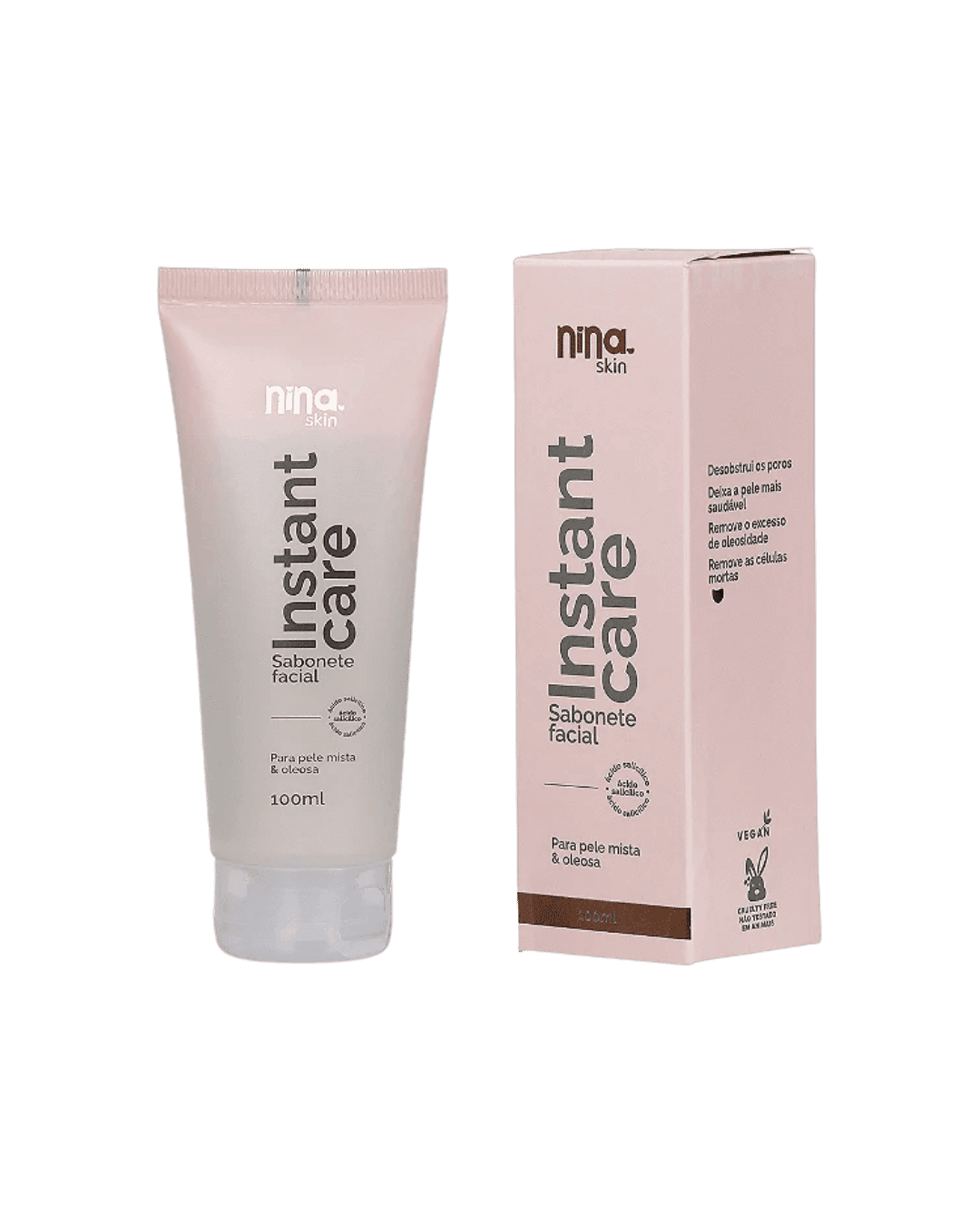 SABONETE LIQUIDO FACIAL INSTANT CARE 100ML NINA MAKEUP