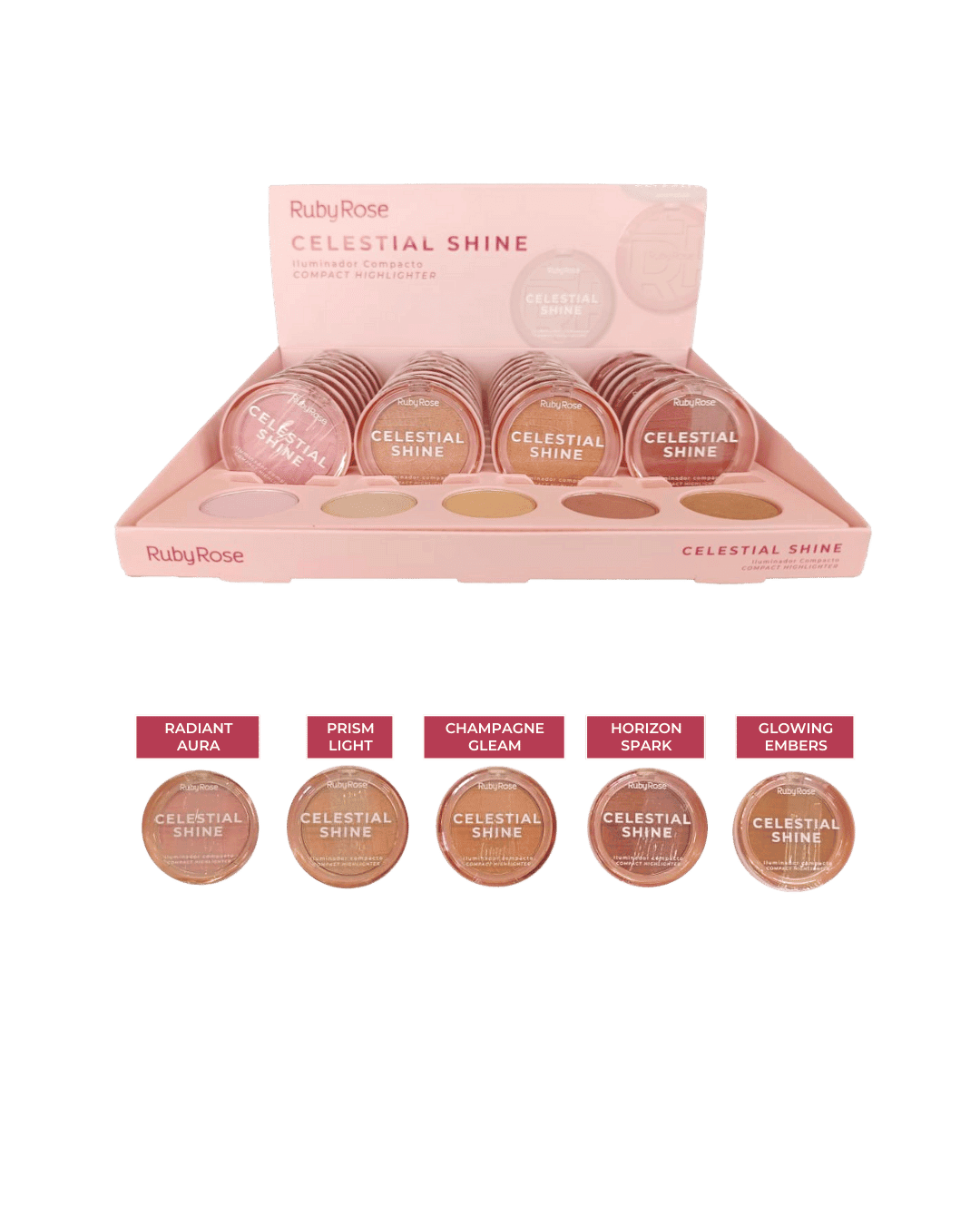 HB M701 ILUMINADOR COMPACTO CELESTIAL L ROSA RUBY ROSE CX/36