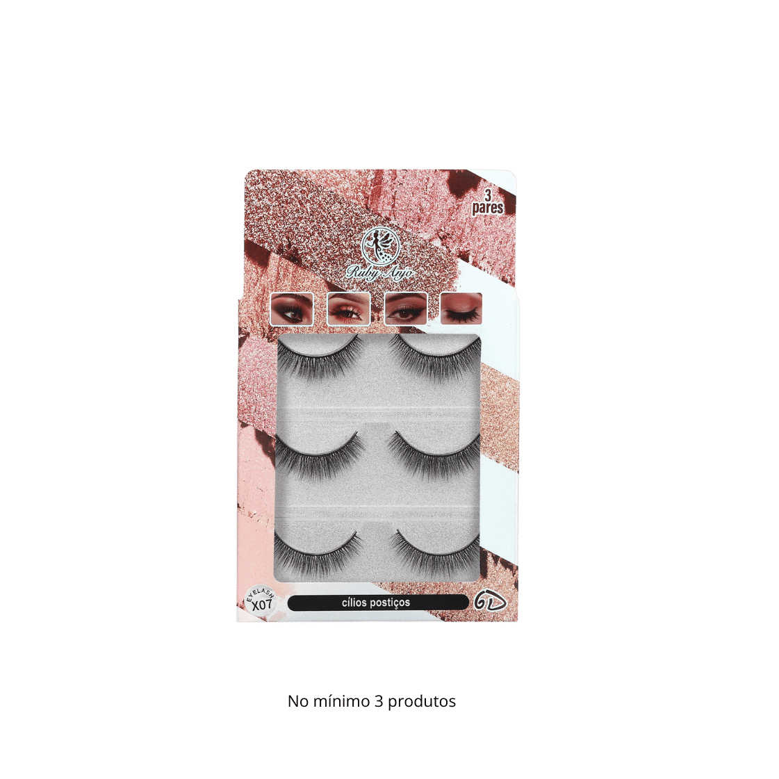 RA487 CILIOS POSTICOS 6DX05 3 PARES RUBY ANJO