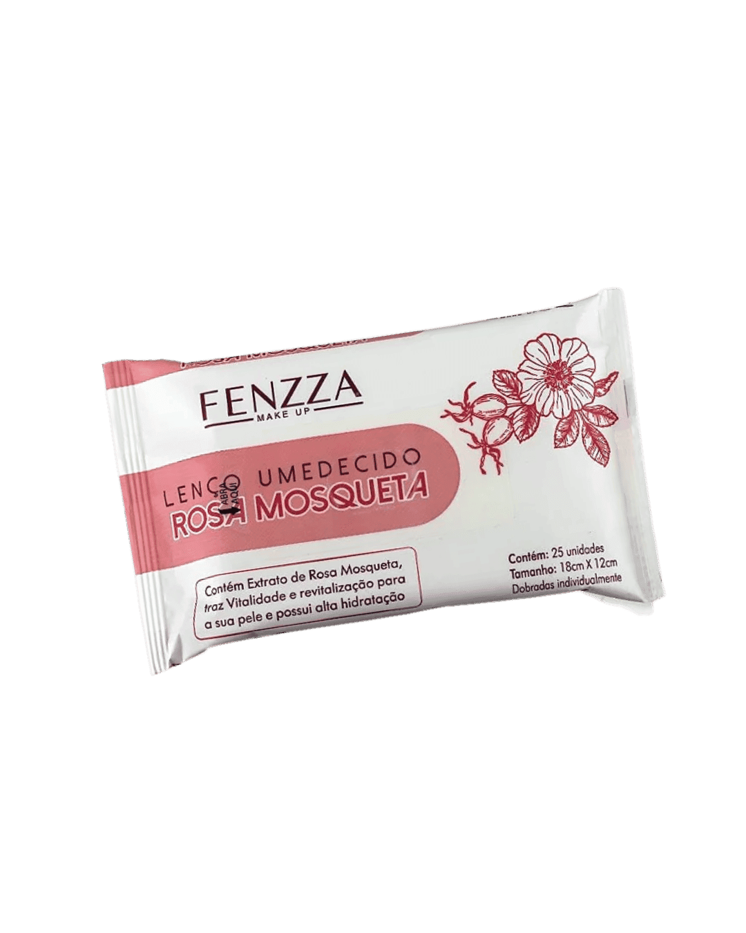 FZ50016 LENCO UMEDECIDO ROSA MOSQUETA FENZZA MAKE UP