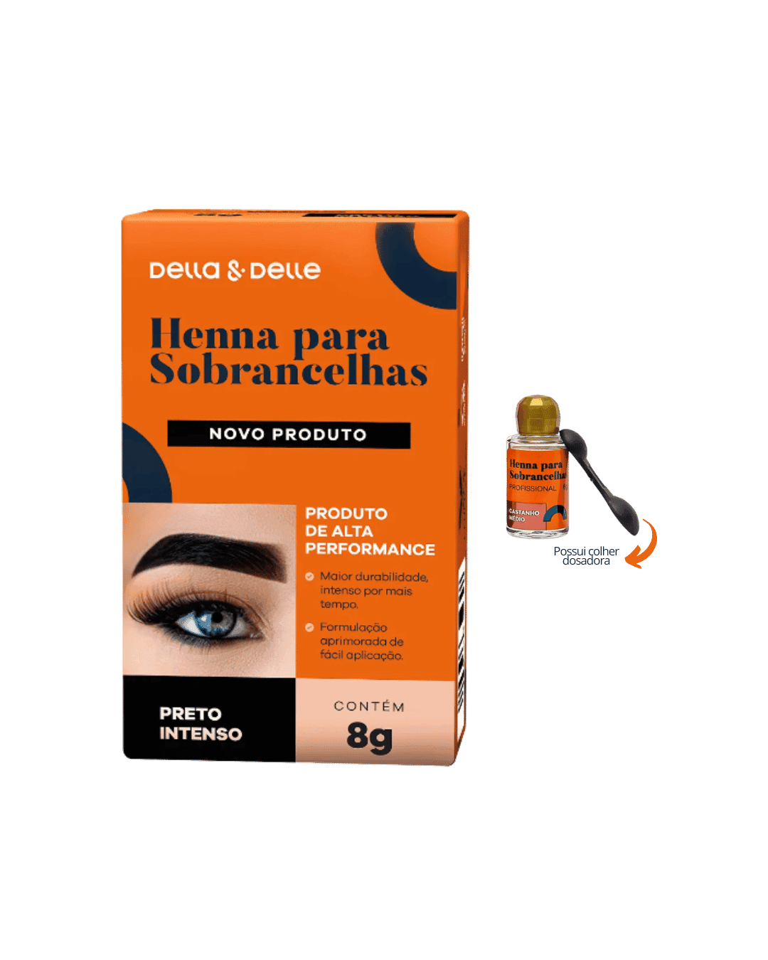 HENNA PARA SOBRANCELHAS PRETO INTENSO 8G DELLA & DELLE